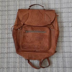 Boho Leather Backpack
